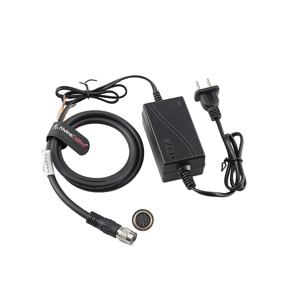 Alvin's Cables Industrial Camera I/O Cable + HR10A-10P-12S Hirose 12 Pin Female Power Adapter for Basler/Hikvision/Dahua/Sony/MindVision Camera, 12V 2A (1Meter / 3.3 FT)