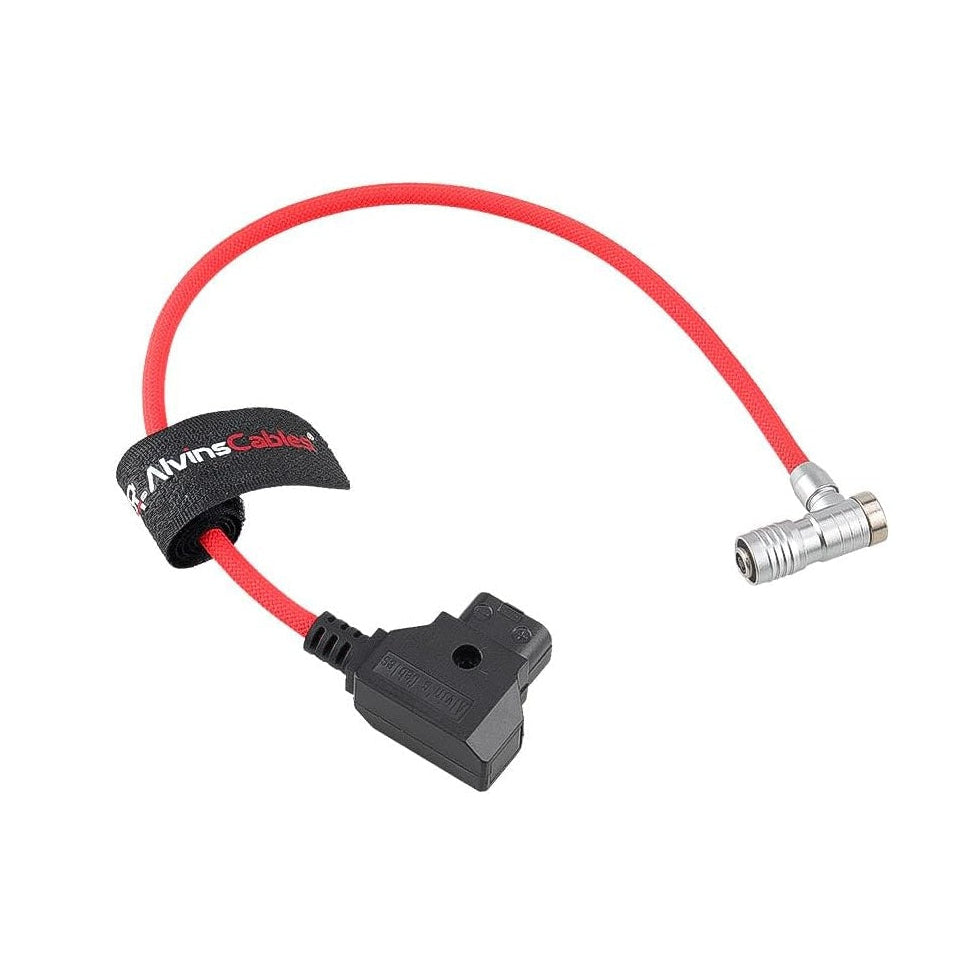 Alvin's Cables D-Tap to BMPCC 6K 4K Power Cable, Right Angle Weipu 2-Pin Female to D-Tap Male, Braided Ultra Flexible Cable for Blackmagic Pocket Cinema Camera 4K/6K/6K Pro, V-Mount, Red