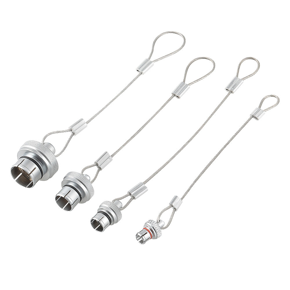 Alvin‘s Cables Dust Cap for LEMO Push-Pull Connectors, FGG 00B/0B/1B/2B Male Plug Pin Protector Cover with Stainless Steel Tether, IP68 Metal Cap for Machine Vision &amp; Industrial Cameras, 1 Set