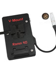 Alvin's Cables V Mount Battery Plate for DJI Ronin 4D, V-Mount Power Plate with D-Tap & 0B 2-Pin Outputs, Straight / Rotatable Right Angle 1B 6-Pin Power Cable, Red / Black