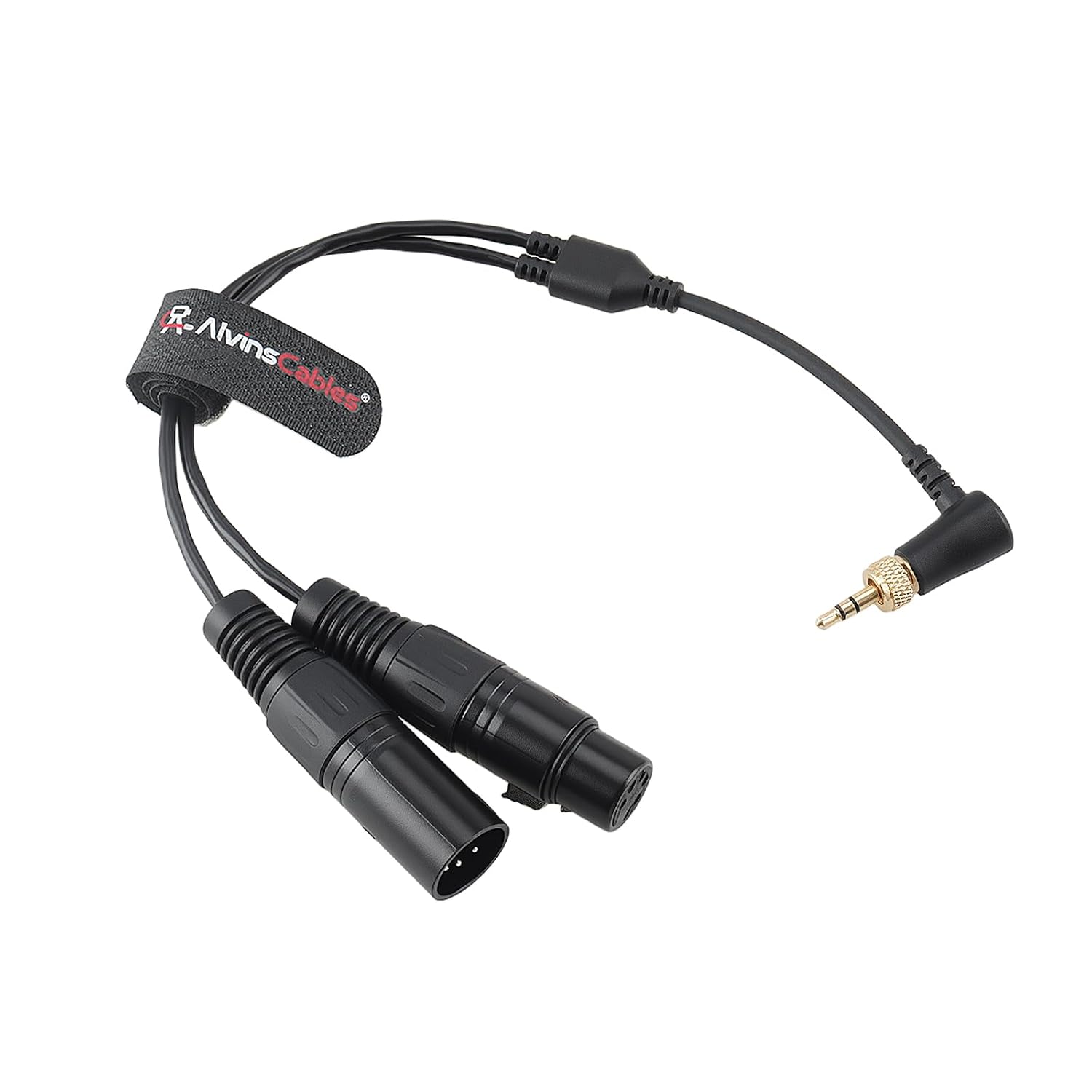 Alvin's Cables DMX Adapter Cable for Nanlite Forza FC PavoSlim PavoTube II Lights, Lock 3.5mm TRS to Dual XLR 5-Pin DMX Splitter Cable 30cm 12inches