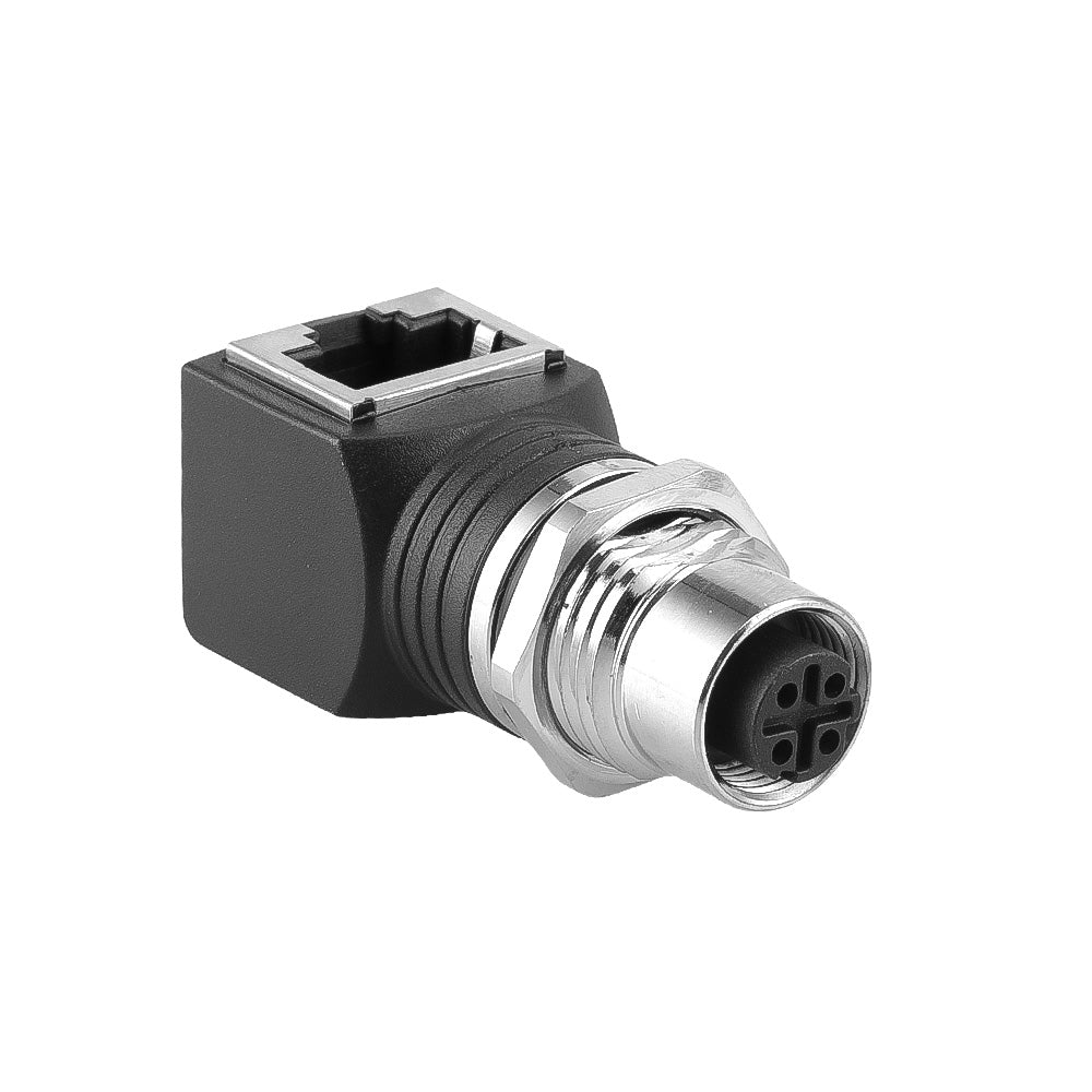 Alvin's Cables M12 D-Code 4-Pin to RJ45 Adapter Cat6a IP68 Waterproof Shielded, M12 Female to RJ45 Female Industrial Ethernet Connector for Cognex Keyence Omron Siemens Sick Baumer Datalogic