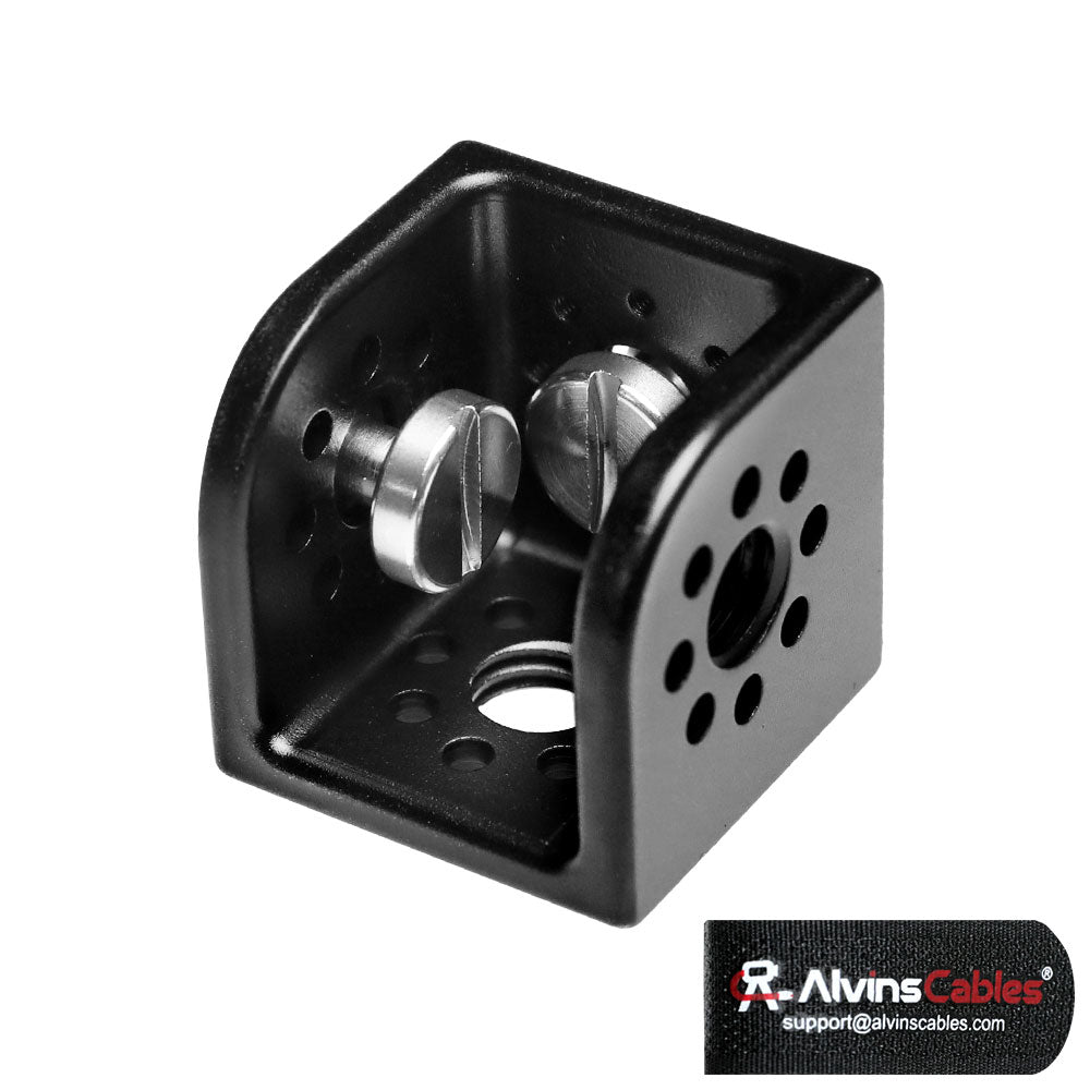 Alvin's Cables Extension Side Mounting Block with 3/8” Threads, 3-Port Square Mount for ARRI for Sony RED Camera Wireless Receiver-A0125