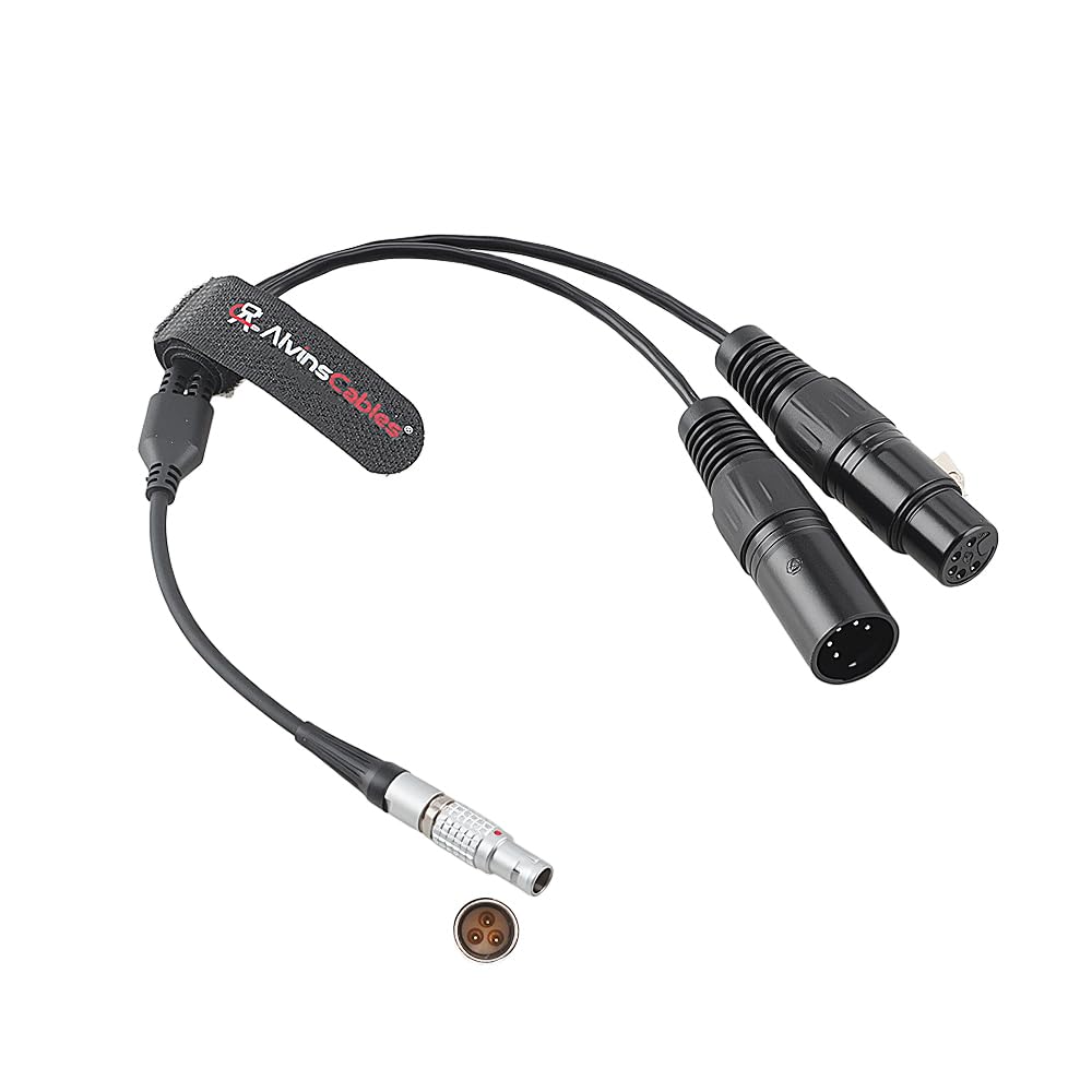Alvin's Cables DMX Adapter Cable for Aputure Sidus One Storm 80c, 3-Pin to Dual 5-Pin XLR Male Female Y-Splitter DMX Cable 30cm 12inches