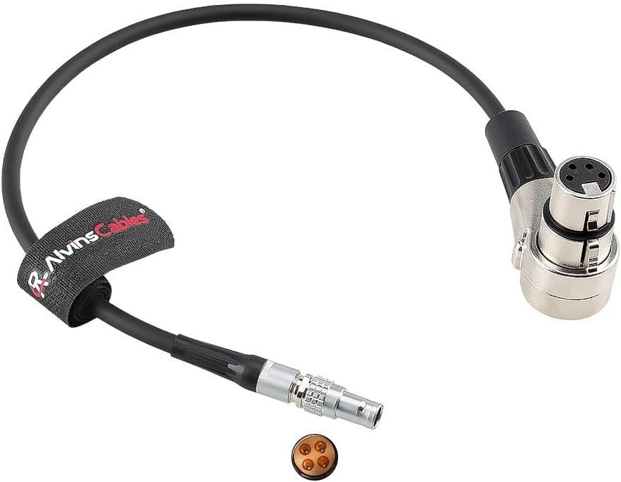 Alvin's Cables 26V Power Cable for Sony Venice Camera from MotoCrane Titan LT, 4-Pin to XLR 4-Pin Female Right-Angle Camera Power Cable 30cm|12inches