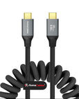 Alvin's Cables Coiled USB-C Cable, 20Gbps Data Transfer, 240W, 4K@60Hz