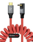 Coiled USB-C Cable, Braided USB-C to USB-C Cable, 40Gbps, 240W PD 3.1 Charging, 8K@60Hz Video, USB4.0 Type C for Thunderbolt 4/3, BMPCC, Canon R5/R6, Sony FX3/A7C, Mac, iPhone, USB-IF Certified