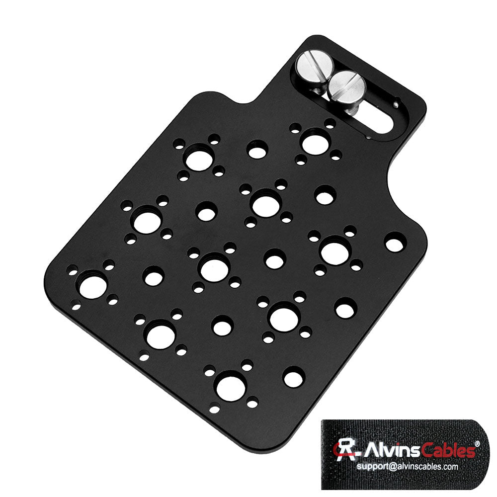 Alvin’s Cables Multifunctional Cheese Plate with 3/8 1/4 Threads, Side Mounting Plate for ARRI RED Camera with 3/8’’ Screws-A0124