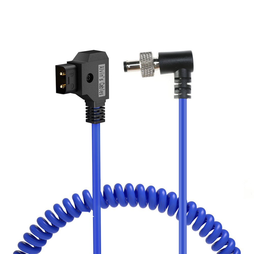 Alvin&#39;s Cables Locking DC 5.5 2.1 to D Tap Coiled Power Cable for Video Devices PIX-E7 PIX-E5 7 Touchscreen Display Blue CableHollyland Mars 400s