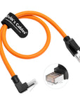 Alvin's Cables RJ45 Ethernet Cable, Down-Angle Cat6a Shielded Industrial Profinet Ethernet Cable High-Flex Drag-Chain High-Speed Gold-Plated Connectors for PLC, Robotics 9.84ft/3m Orange