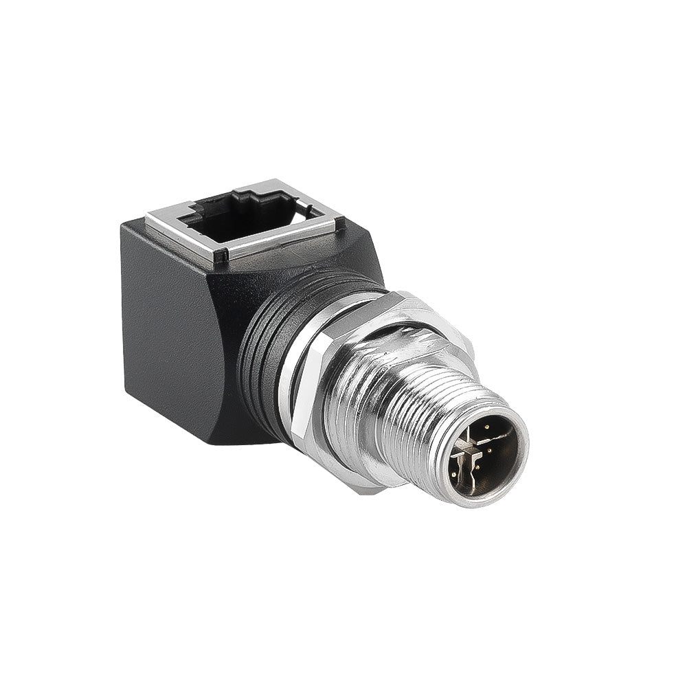 Alvin's Cables M12 X-Code 8-Pin to RJ45 Adapter Cat6a IP68 Waterproof Shielded, M12 Male to RJ45 Female Industrial Ethernet Connector for Cognex Keyence Basler Baumer Datalogic Microscan Sick