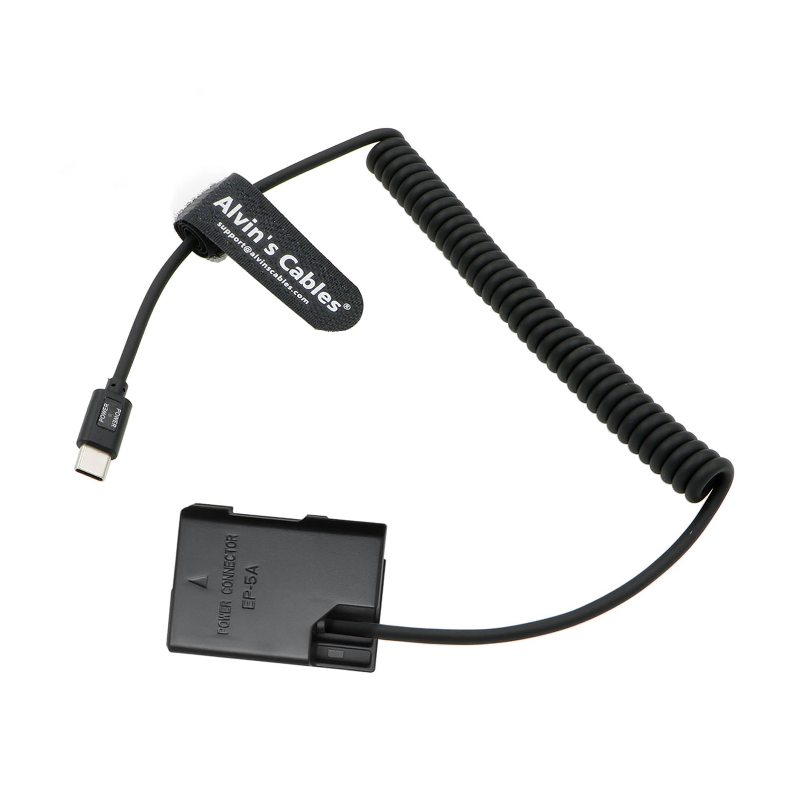 Alvin's Cables EN-EL14 Dummy Battery to PD USB-C Coiled Cable Power Adapter Replacement for Nikon D3100 D3200 D3300 D3400 D3500 D5100 D5200 D5300
