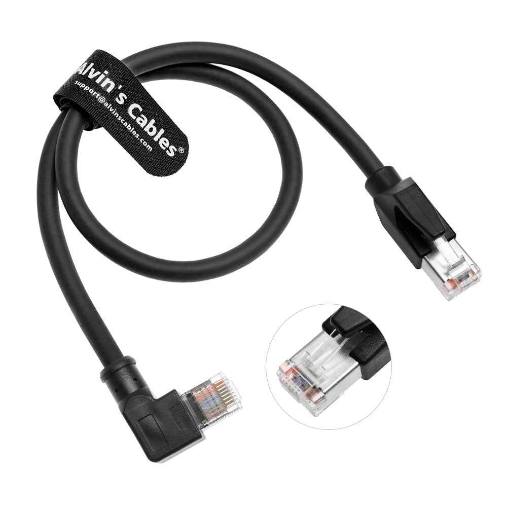 Alvin's Cables RJ45 Ethernet Cable, Right-Angle Cat6a Shielded Industrial Profinet Ethernet Cable High-Flex Drag-Chain High-Speed Gold-Plated Connectors for PLC, Robotics &amp; Motion Control 2ft/60cm