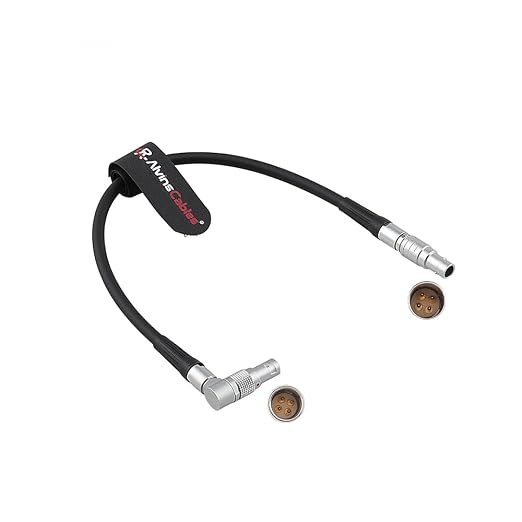 Alvin’s Cables Control Cable for Arri RIA-1 to Ward's Sniper Mark 3 III Rangerfinder Monitor, Compatible with K2.0036186 KK.0039980, 4 Pin Right Angle Rotatable to Straight Data Cable, 30cm|11.8in