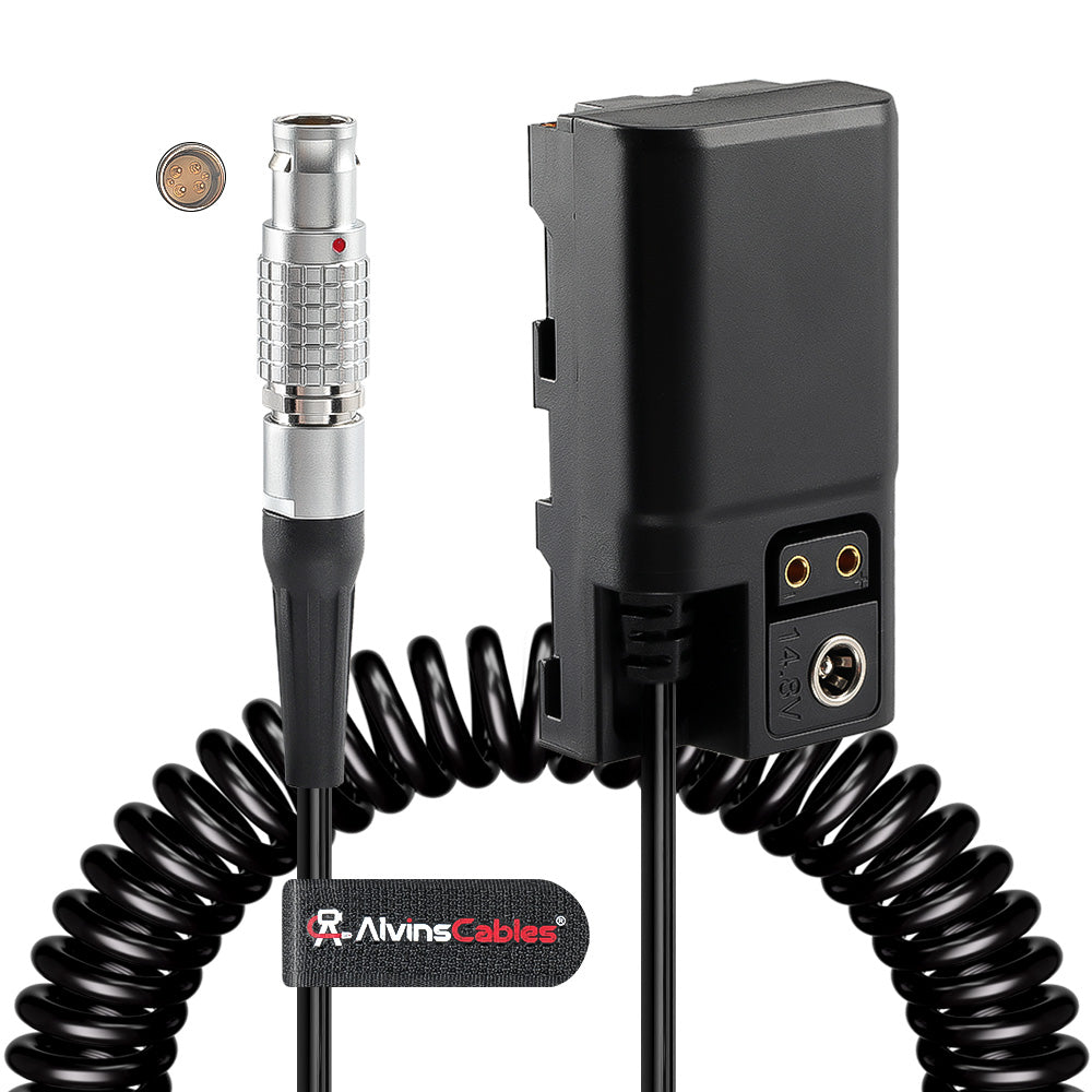 Alvin’s Cables Ronin 2 Power Cable for Sony NP-F Dummy Battery 6 Pin Male to NP-F550 F570 F970 Coiled Cable for SmallHD CINE 7 Atomos Ninja V Monitor