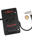 Alvin's Cables V Mount Battery Plate for DJI Ronin 4D, V-Mount Power Plate with D-Tap & 0B 2-Pin Outputs, Straight / Rotatable Right Angle 1B 6-Pin Power Cable, Red / Black