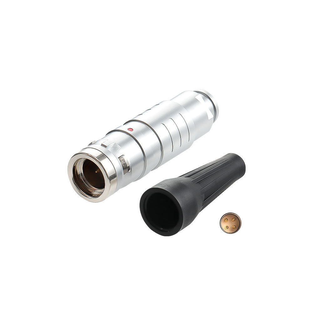 Alvins FGG.2K 4 Pin Male Plug, 2K Series Circular Connector, Waterproof IP66~IP68, EMI Shielded, Push-Pull Self-Locking with Protective Sleeve for Industrial &amp; Camera Equipment, 2pcs