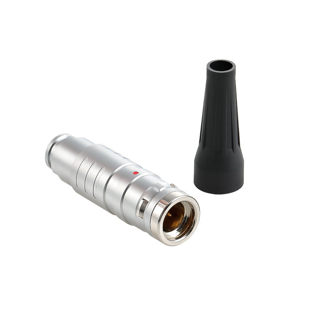 Alvins FGG.2K 4 Pin Male Plug, 2K Series Circular Connector, Waterproof IP66~IP68, EMI Shielded, Push-Pull Self-Locking with Protective Sleeve for Industrial &amp; Camera Equipment, 2pcs