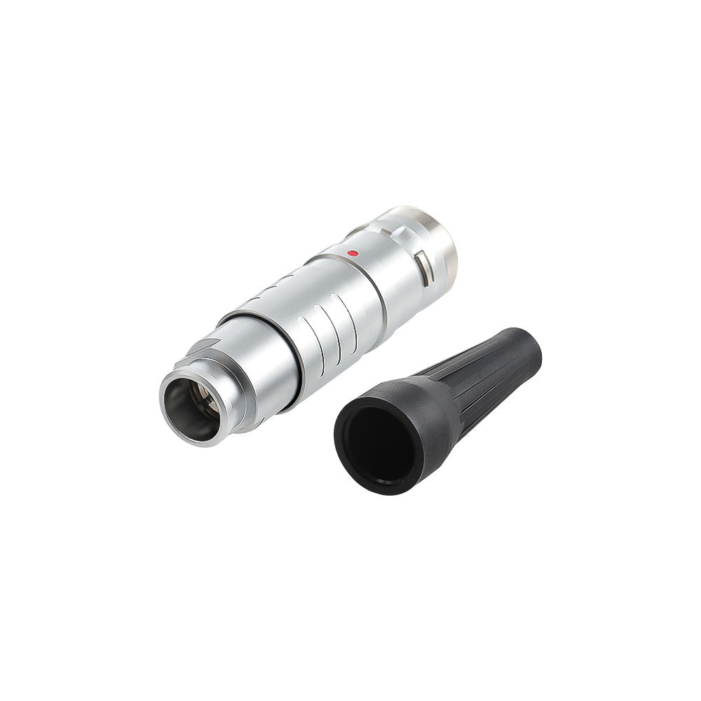 Alvins FGG.2K 4 Pin Male Plug, 2K Series Circular Connector, Waterproof IP66~IP68, EMI Shielded, Push-Pull Self-Locking with Protective Sleeve for Industrial &amp; Camera Equipment, 2pcs