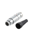 Alvins FGG.2K 4 Pin Male Plug, 2K Series Circular Connector, Waterproof IP66~IP68, EMI Shielded, Push-Pull Self-Locking with Protective Sleeve for Industrial & Camera Equipment, 2pcs