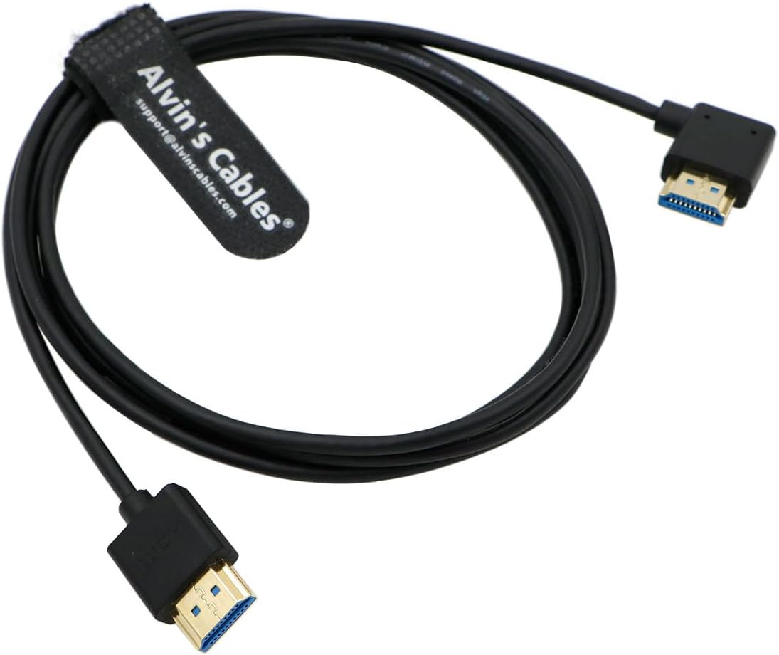 Alvin's Cables Cavo HDMI 2.1 Angolato 25cm – Perfetto Per Monitor Atomos Ninja V, Z CAM E2 E Sony FS5/FS7/A7S3
