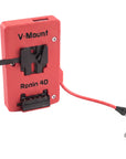 Alvin's Cables V Mount Battery Plate for DJI Ronin 4D, V-Mount Power Plate with D-Tap & 0B 2-Pin Outputs, Straight / Rotatable Right Angle 1B 6-Pin Power Cable, Red / Black