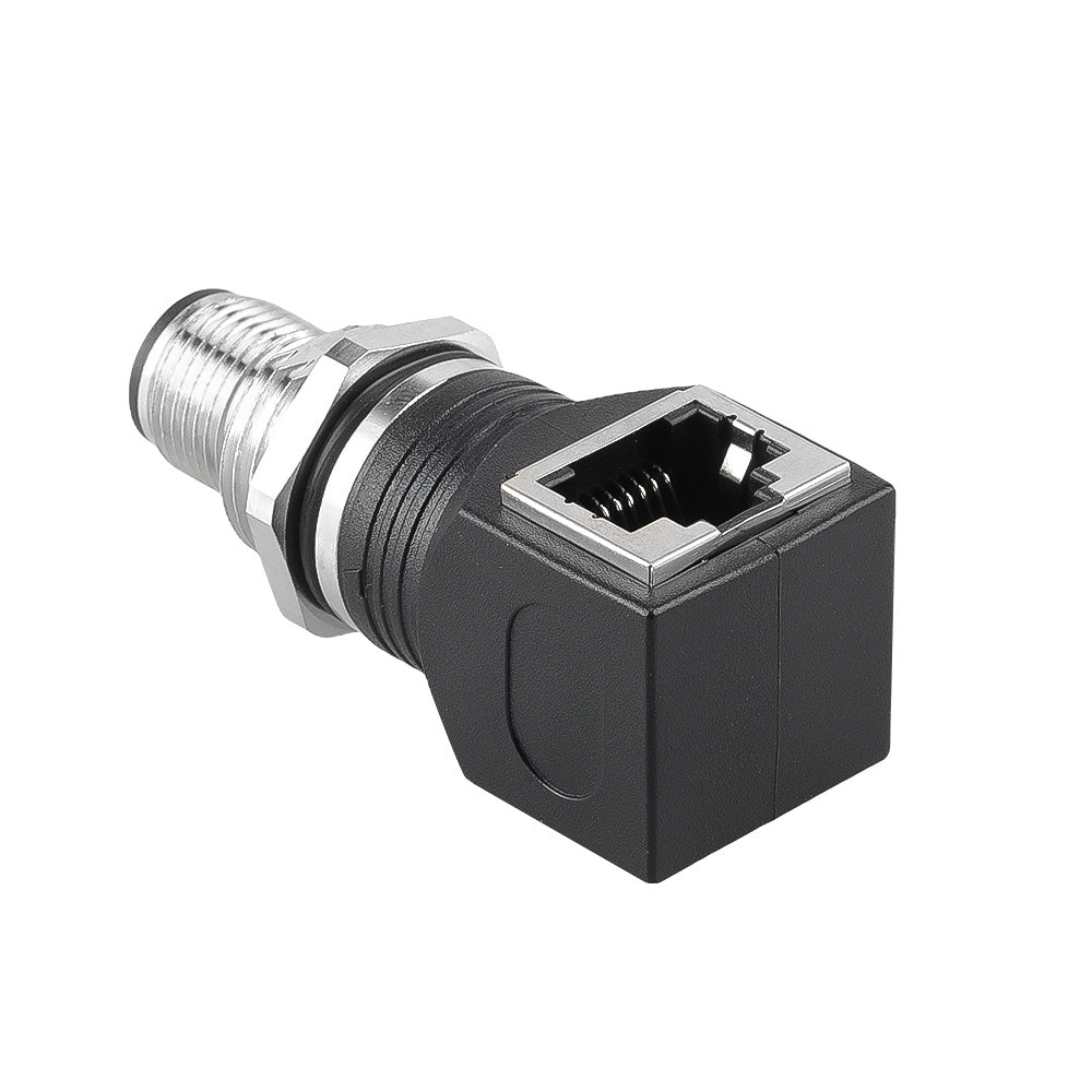 Alvin's Cables M12 A-Code 8-Pin to RJ45 Adapter Cat6a IP68 Waterproof Shielded, M12 Male to RJ45 Female Industrial Ethernet Connector for Cognex Keyence GigE Vision Basler AVT Sony CCD Cameras