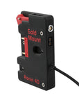 Alvin's Cables Gold Mount Battery Plate for DJI Ronin 4D, G-Mount Power Plate with D-Tap & 0B 2-Pin Outputs, Straight / Rotatable Right Angle 1B 6-Pin Power Cable, Red / Black