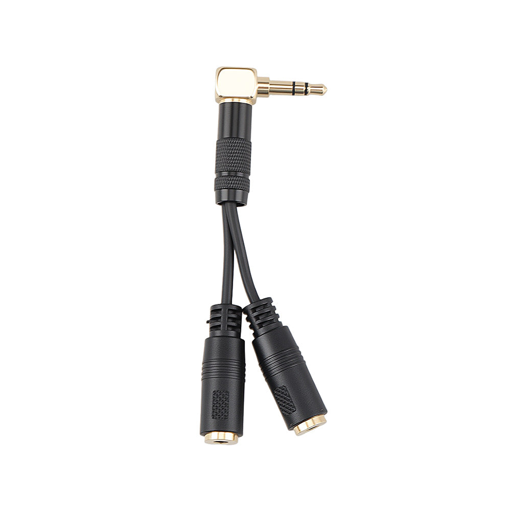 Alvin's Cables Tentacle Sync Timecode Splitter Cable, Right Angle 3.5mm TRS Male to 2 x 3.5mm Female Y-Cable for Sony FX6 FX9 F55, Ultra-Short Timecode Distribution Cable, 8cm