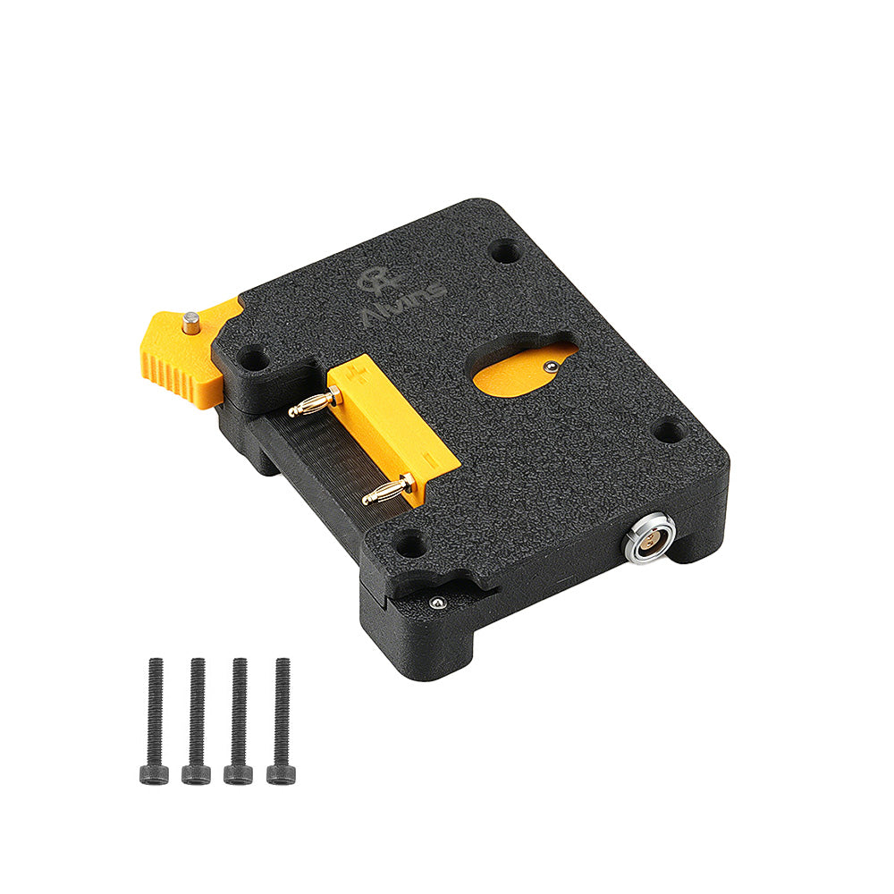 Alvin’s Cables Gold Mount Battery Plate for SmallHD Ultra 5 &amp; Ultra 7, Direct Contact Power Supply with 1 x D-Tap &amp; 2 x 0B 2 Pin Outputs, G-Mount System, Black