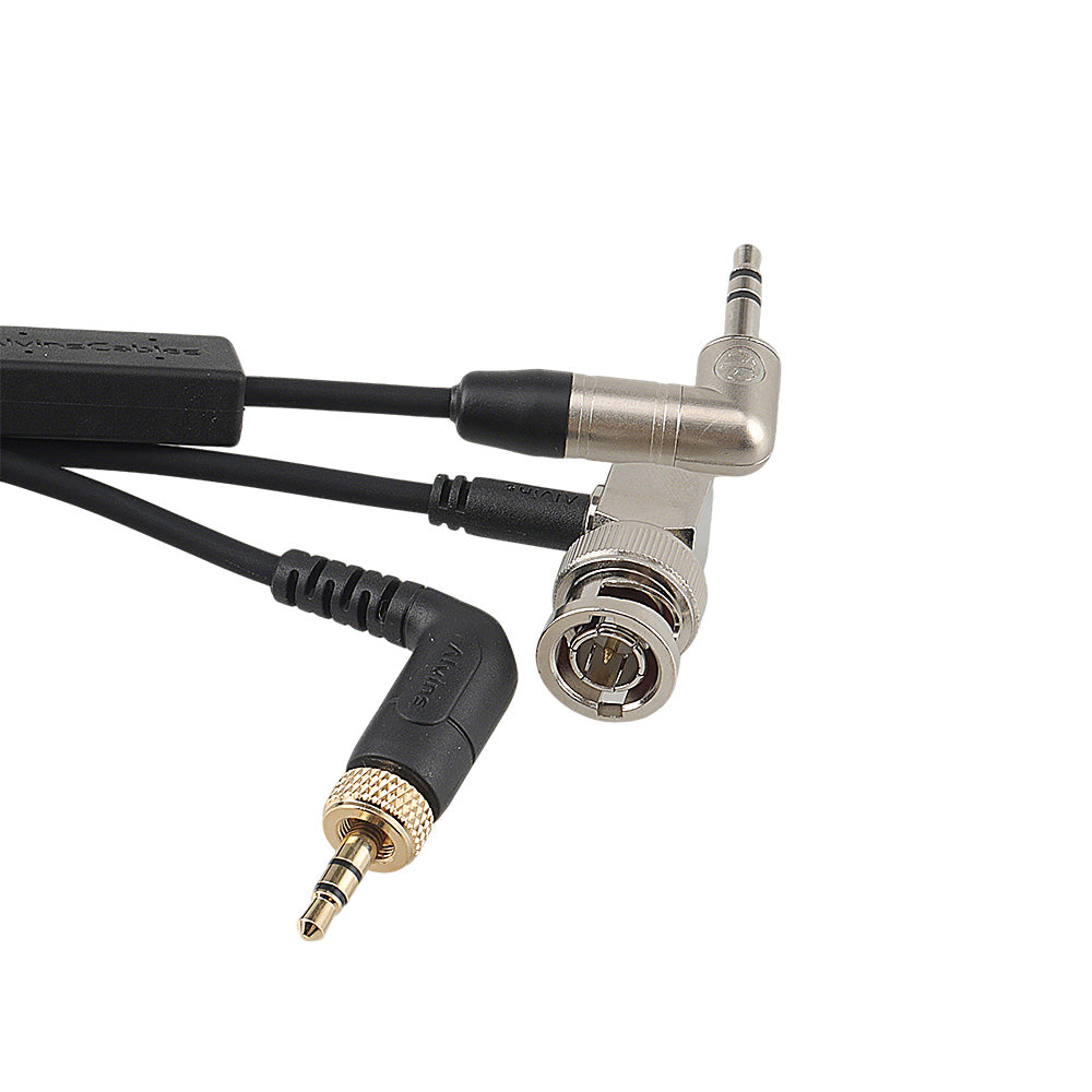 Alvin's Cables Tentacle Sync Timecode Y-Cable, 3.5mm TRS to BNC &amp; Locking 3.5mm TRS Timecode Cable for Sony FX6 FX9 F55, Rode Wireless Receiver &amp; Camera Timecode Sync, Ultra-Soft Cable 10 inches|25cm