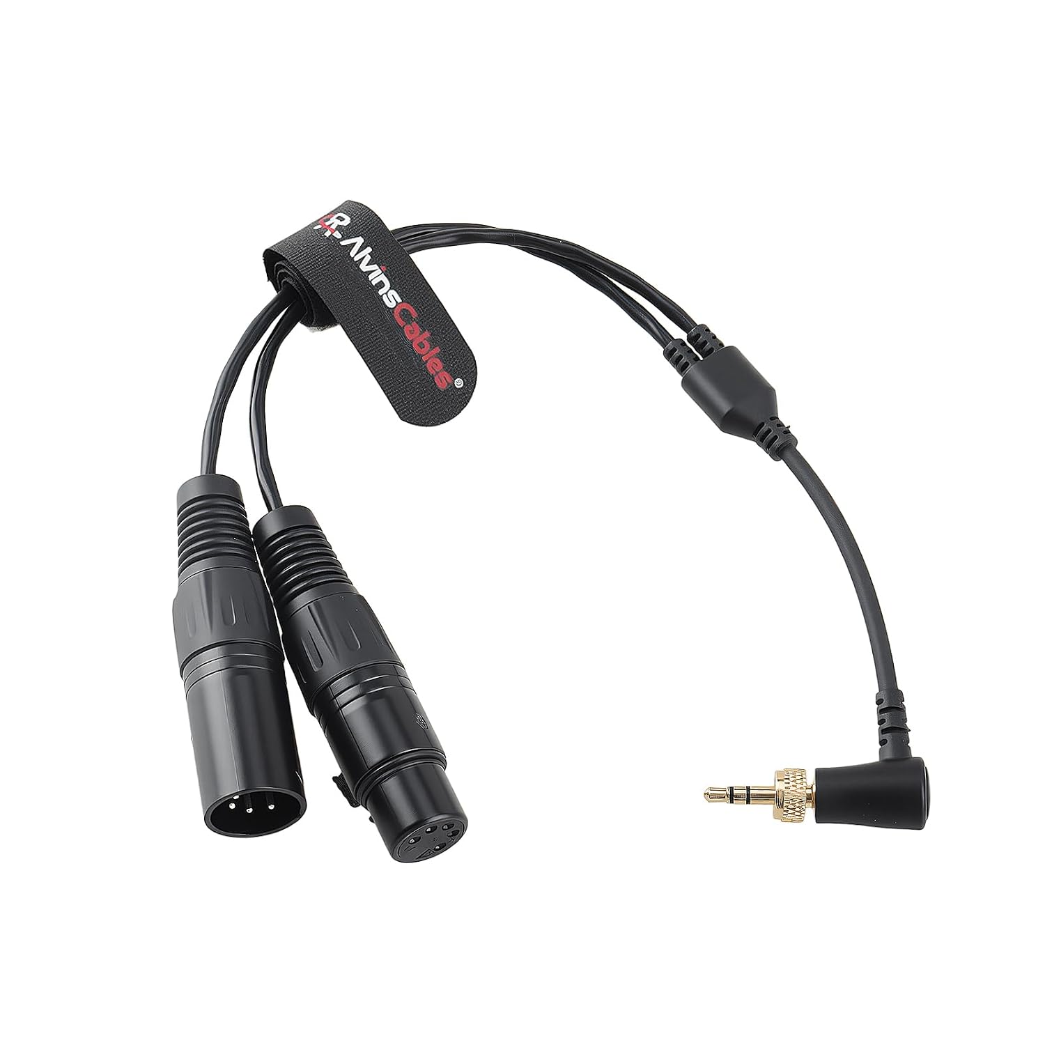 Alvin's Cables DMX Adapter Cable for Nanlite Forza FC PavoSlim PavoTube II Lights, Lock 3.5mm TRS to Dual XLR 5-Pin DMX Splitter Cable 30cm 12inches