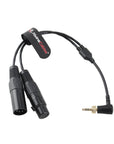 Alvin's Cables DMX Adapter Cable for Nanlite Forza FC PavoSlim PavoTube II Lights, Lock 3.5mm TRS to Dual XLR 5-Pin DMX Splitter Cable 30cm 12inches