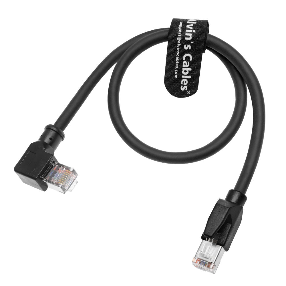 Alvin's Cables RJ45 Ethernet Cable, Right-Angle Cat6a Shielded Industrial Profinet Ethernet Cable High-Flex Drag-Chain High-Speed Gold-Plated Connectors for PLC, Robotics &amp; Motion Control 2ft/60cm