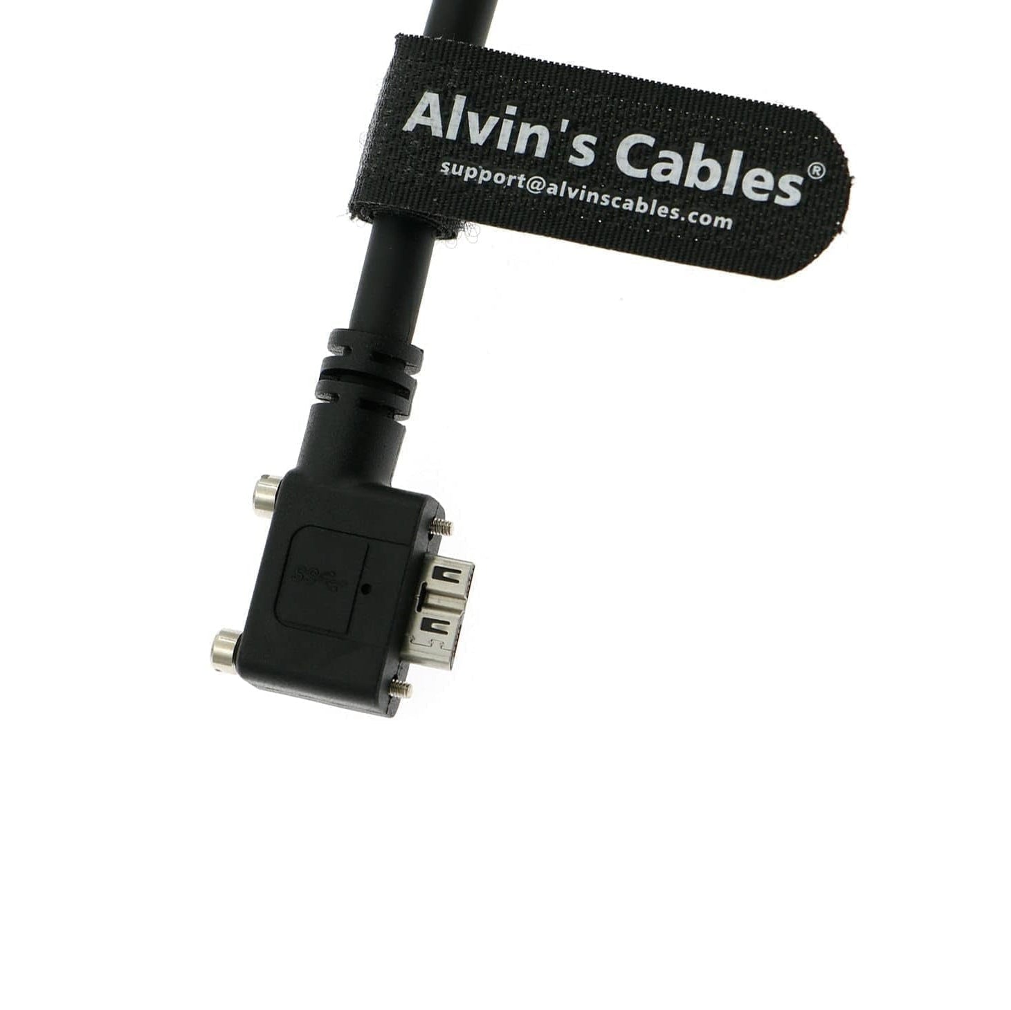 Alvin's Cables USB 3.0 Data-Cable USB-A to Micro-B Right Angle with Dual Locking-Screws High-Flex Cable Shielded-Cable for Industrial Camera Vision Camera