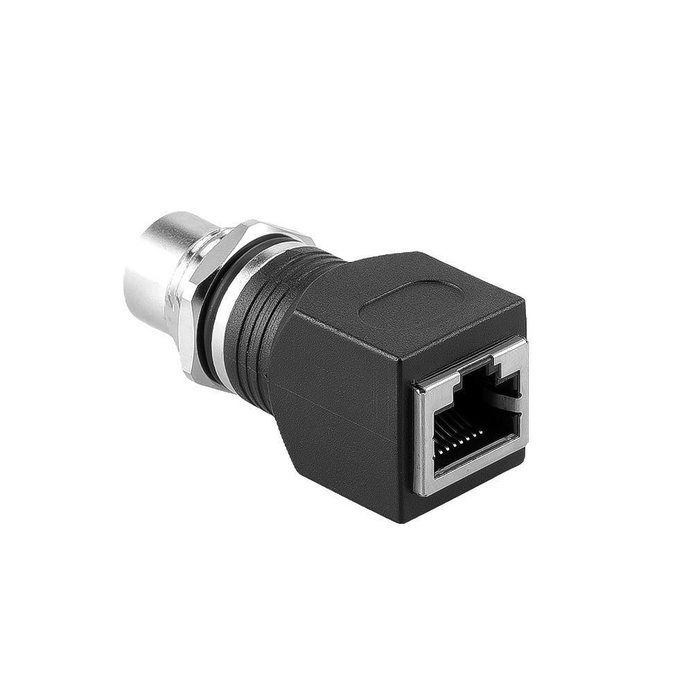 Alvin's Cables M12 A-Code 8-Pin to RJ45 Adapter Cat6a IP68 Waterproof Shielded, M12 Female to RJ45 Female Industrial Ethernet Connector for Cognex Keyence GigE Vision Basler AVT Sony CCD Cameras