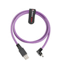 Alvin's Cables USB 2.0 Type-A to Locking Mini USB Up Angle Cable, 15mm Dual-Screw Spacing for Daheng Industrial Camera, High Flex Drag Chain Shielded, Convex Port, Purple