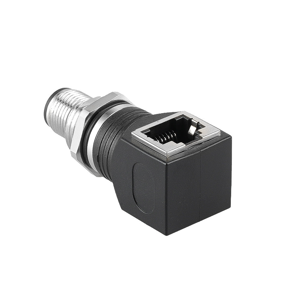 Alvin's Cables M12 D-Code 4-Pin to RJ45 Adapter Cat6a IP68 Waterproof Shielded, M12 Male to RJ45 Female Industrial Ethernet Connector for Cognex Keyence Omron Siemens Sick Baumer Datalogic
