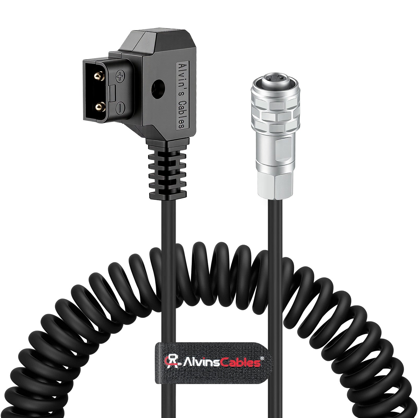 Alvin's Cables Dtap to BMPCC 6K 4K Coiled Power Cable for Blackmagic Pocket Cinema Camera 4K| 6K| pro V Mount Battery, Weipu 2 Pin Female to D Tap