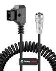 Alvin's Cables Dtap to BMPCC 6K 4K Coiled Power Cable for Blackmagic Pocket Cinema Camera 4K| 6K| pro V Mount Battery, Weipu 2 Pin Female to D Tap