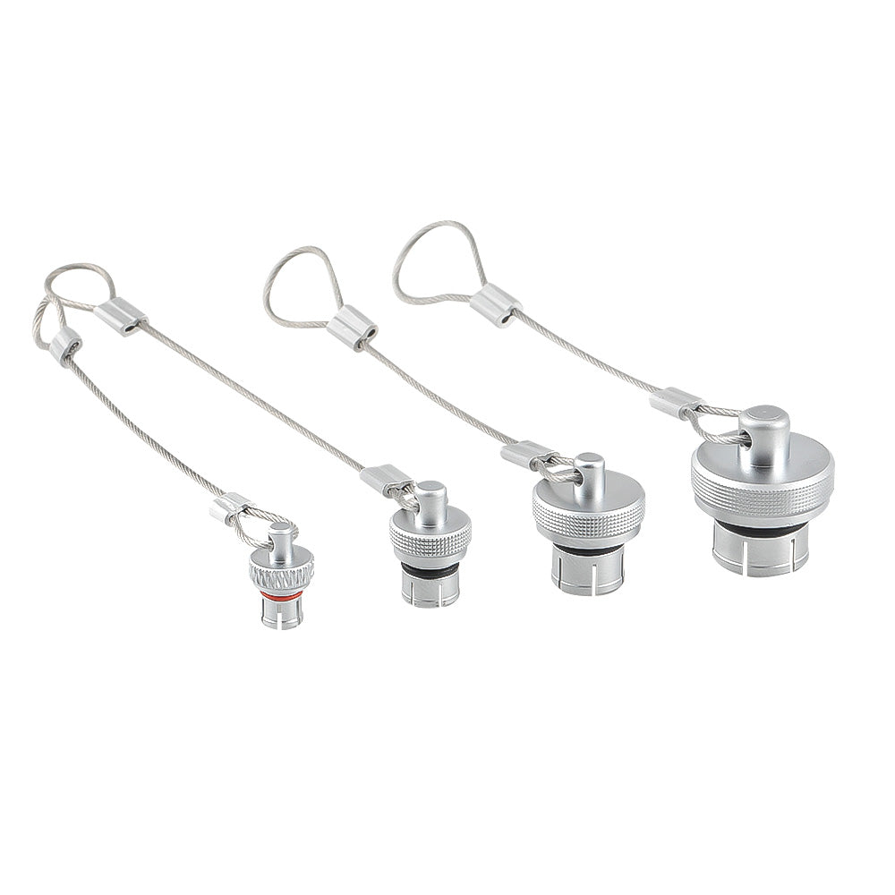 Alvin‘s Cables Dust Cap for LEMO Push-Pull Connectors, FGG 00B/0B/1B/2B Male Plug Pin Protector Cover with Stainless Steel Tether, IP68 Metal Cap for Machine Vision &amp; Industrial Cameras, 1 Set