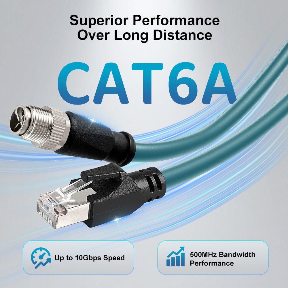 Cáp Chuyển Đổi Connector M12 A-Coded 12 Pin Female to M12 X-Coded 8 Pin Male Cable Dài 40Cm Cáp Chuyển Đổi Connector M12 A-Coded 12 Pin Female to M12 X-Coded 8 Pin Male Cable Dài 40Cm
