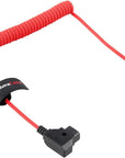 Alvin's Cables D-Tap to BMPCC 6K 4K Coiled Power Cable, Straight Weipu 2-Pin Female to D-Tap Male, Braided Ultra Flexible Coiled Cable for Blackmagic Pocket Cinema Camera 4K/6K/6K Pro, V-Mount, Red