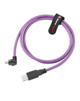 Alvin's Cables USB 2.0 Type-A to Locking Mini USB Down Angle Cable, 15mm Dual-Screw Spacing for Daheng Industrial Camera, High Flex Drag Chain Shielded, Convex Port, Purple