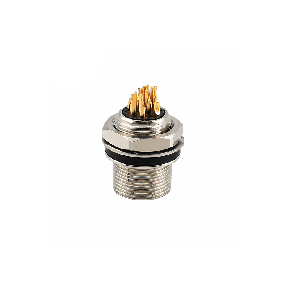 Alvins HR25-7TR-8P Hirose 8 Pin Male Circular Receptacle, Solder Cup Panel Mount Connector, Metal Threaded Locking for Industrial &amp; Camera Equipment