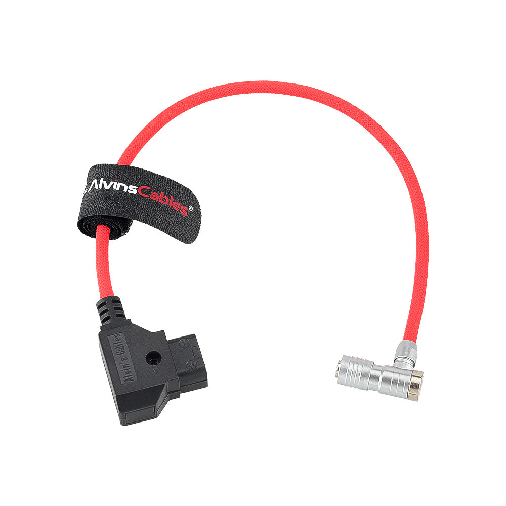 Alvin's Cables D-Tap to BMPCC 6K 4K Power Cable, Right Angle Weipu 2-Pin Female to D-Tap Male, Braided Ultra Flexible Cable for Blackmagic Pocket Cinema Camera 4K/6K/6K Pro, V-Mount, Red