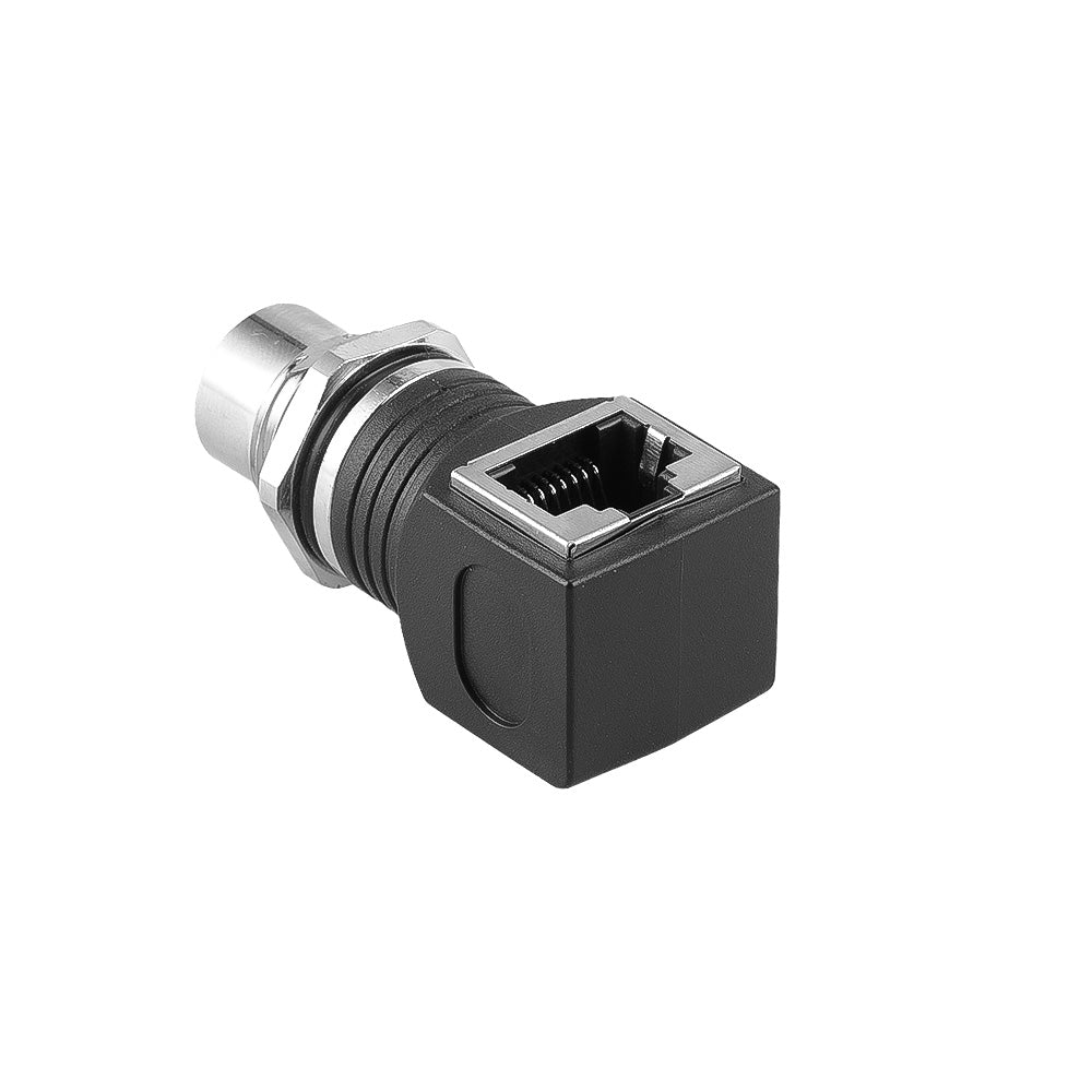 Alvin's Cables M12 D-Code 4-Pin to RJ45 Adapter Cat6a IP68 Waterproof Shielded, M12 Female to RJ45 Female Industrial Ethernet Connector for Cognex Keyence Omron Siemens Sick Baumer Datalogic