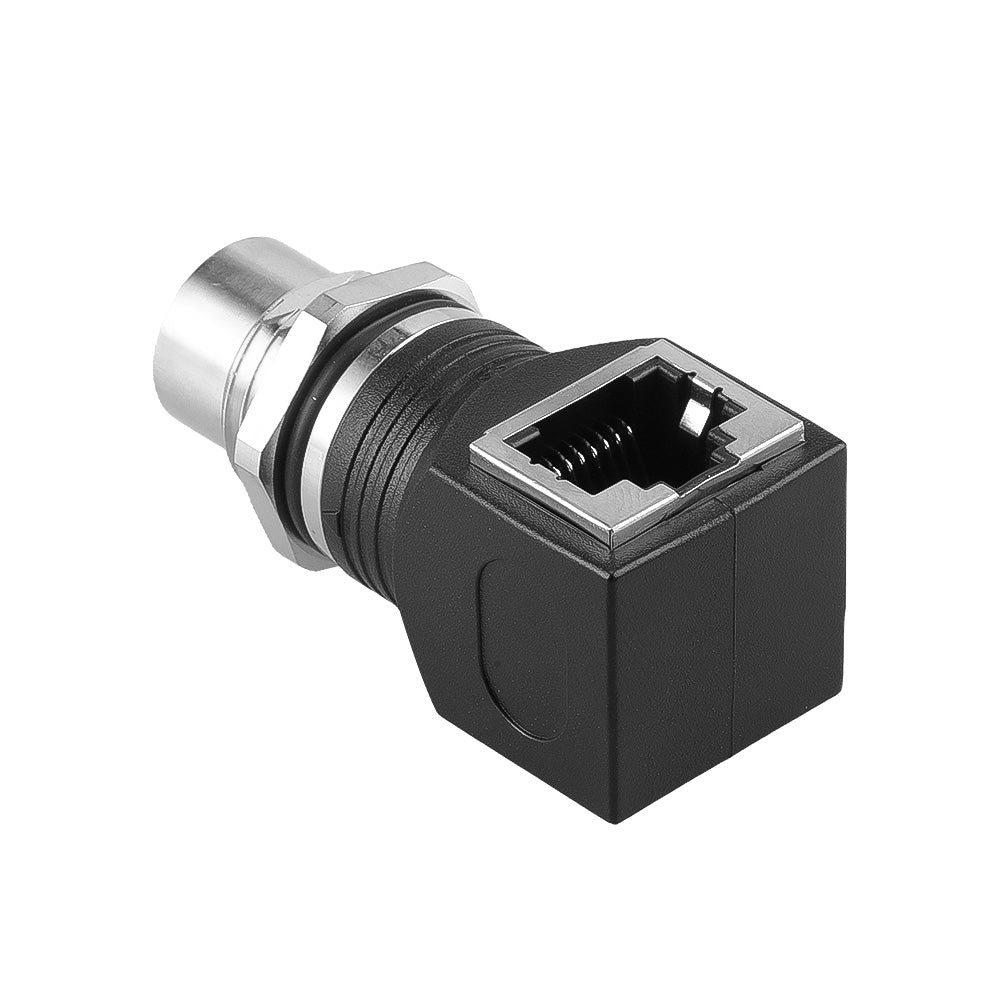 Alvin's Cables M12 A-Code 8-Pin to RJ45 Adapter Cat6a IP68 Waterproof Shielded, M12 Female to RJ45 Female Industrial Ethernet Connector for Cognex Keyence GigE Vision Basler AVT Sony CCD Cameras