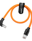 Alvin's Cables RJ45 Ethernet Cable, Up-Angle Cat6a Shielded Industrial Profinet Ethernet Cable High-Flex Drag-Chain High-Speed Gold-Plated Connectors for PLC, Robotics & Motion Control 3.3ft/1m Orange