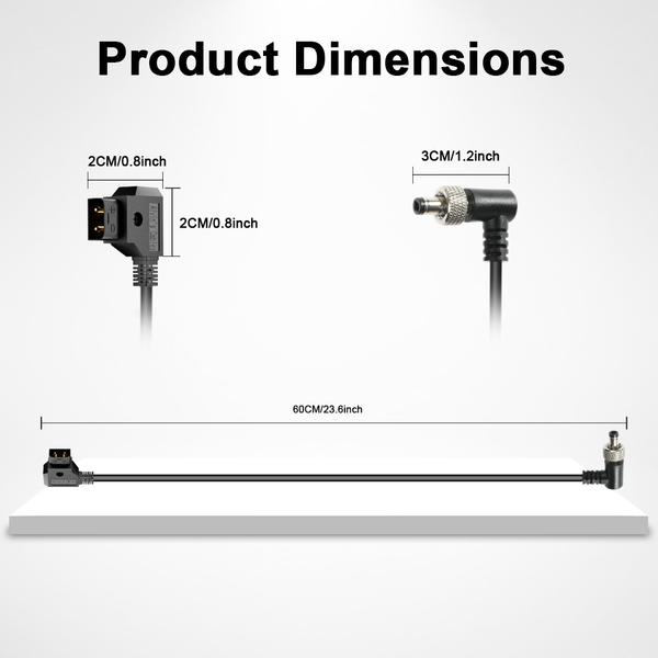 Alvin's Cables D TAP to Locking DC 5.5 2.1 Power Cable for Video Devices PIX-E7 PIX-E5 Hollyland Mars 400s7 Touchscreen Display or Atomos Monitor